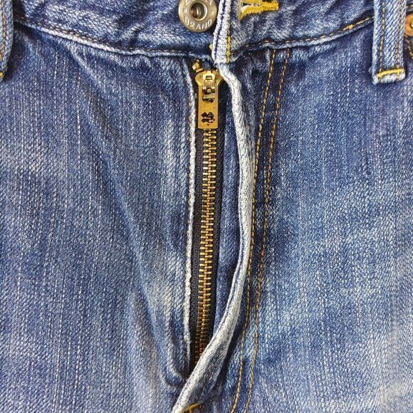 Lucky Brand 181 relaxed Straight distressed five pocket blue denim jeans - Picture 7 of 15